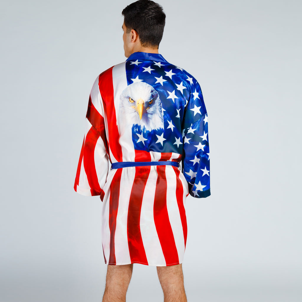 The Mascot | American Flag Bald Eagle Kimono - Shinesty