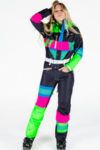 The Steep And Deep | Retro Black Women's One Piece Ski Suit - Shinesty