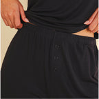 The Threat Level Midnight | Black Ribbed Pajama Short Set - Shinesty