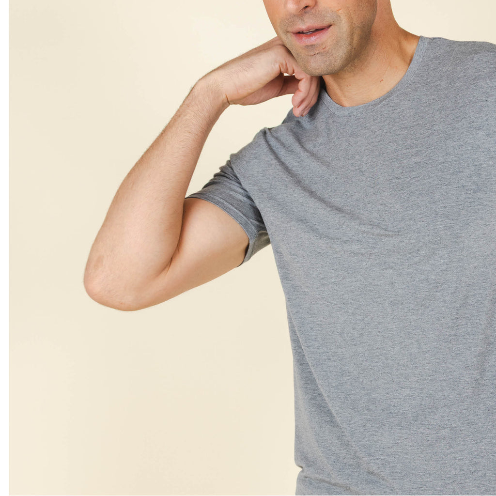 The Rock Solid | Mild Grey SleepDeep™ Men’s Pajama Shirt - Shinesty
