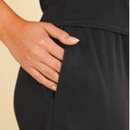 The Threat Level Midnight | Black Ribbed Pajama Short Set - Shinesty