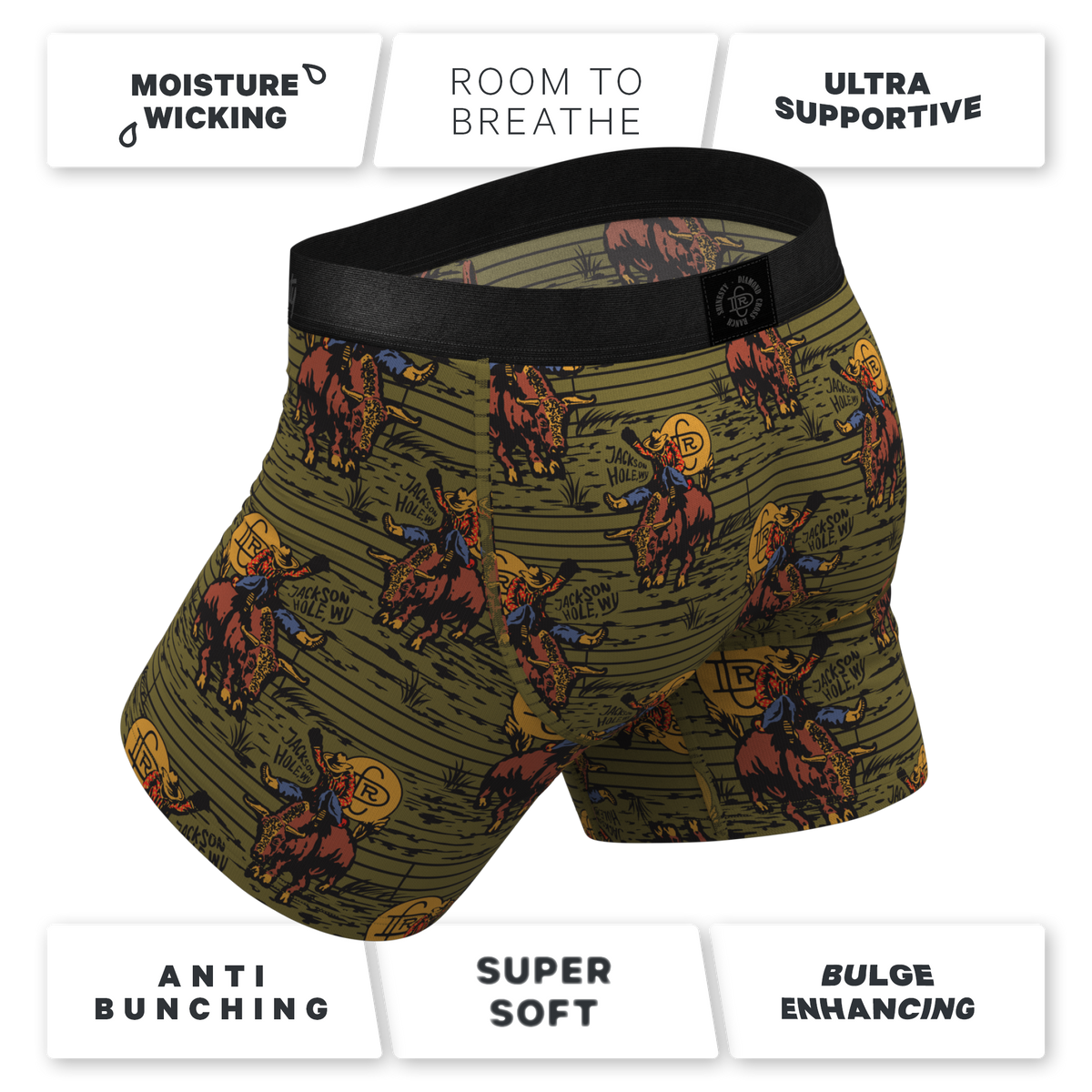 The 1912 | Western Shinesty x Diamond Cross Ranch Ball Hammock® Pouch Underwear With Fly - Shinesty