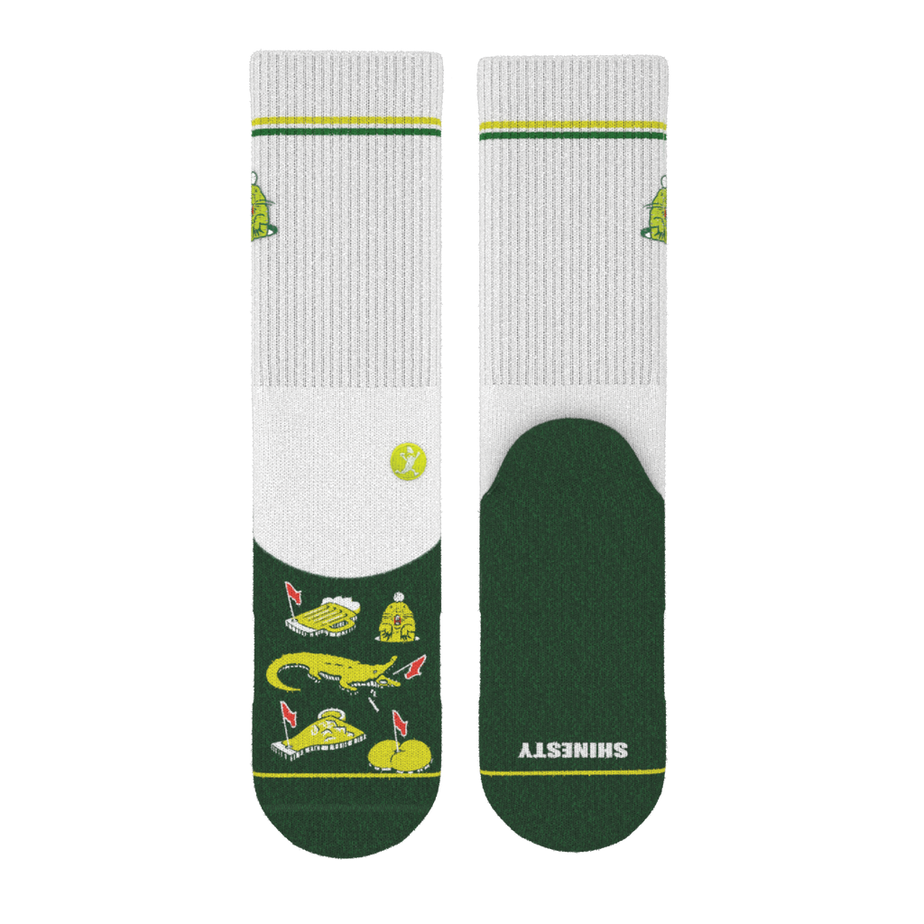 The 19th Hole | Golf Tournament Holes Heel Hammock™ Crew Socks - Shinesty