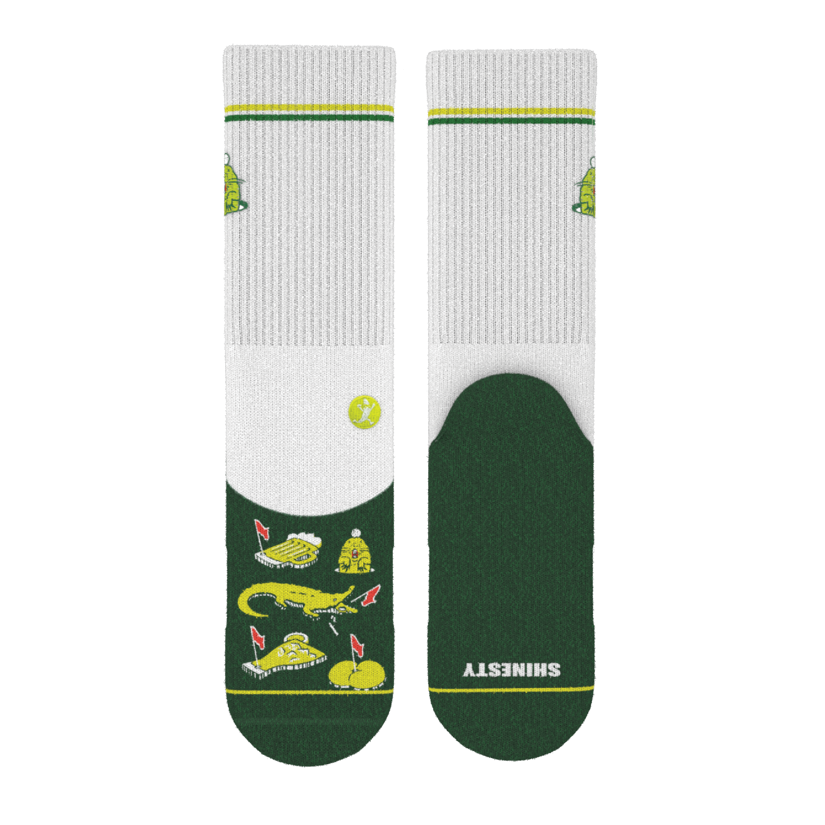 The 19th Hole | Golf Tournament Holes Heel Hammock™ Crew Socks - Shinesty