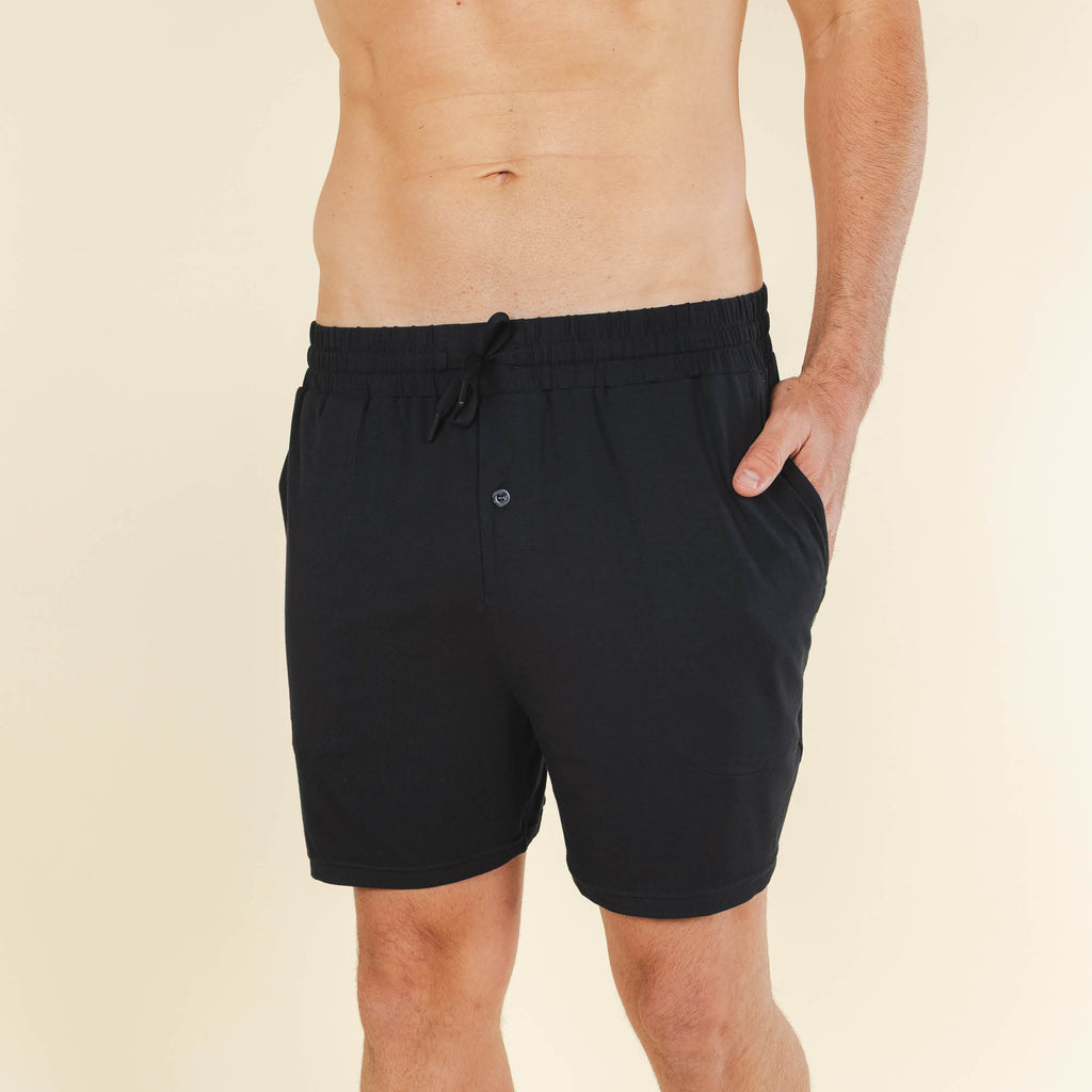 The Threat Level Midnight | Black SleepDeep™ Men’s Pajama Shorts - Shinesty