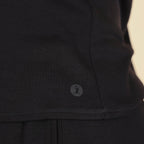 The Threat Level Midnight | Black Ribbed Pajama Short Set - Shinesty