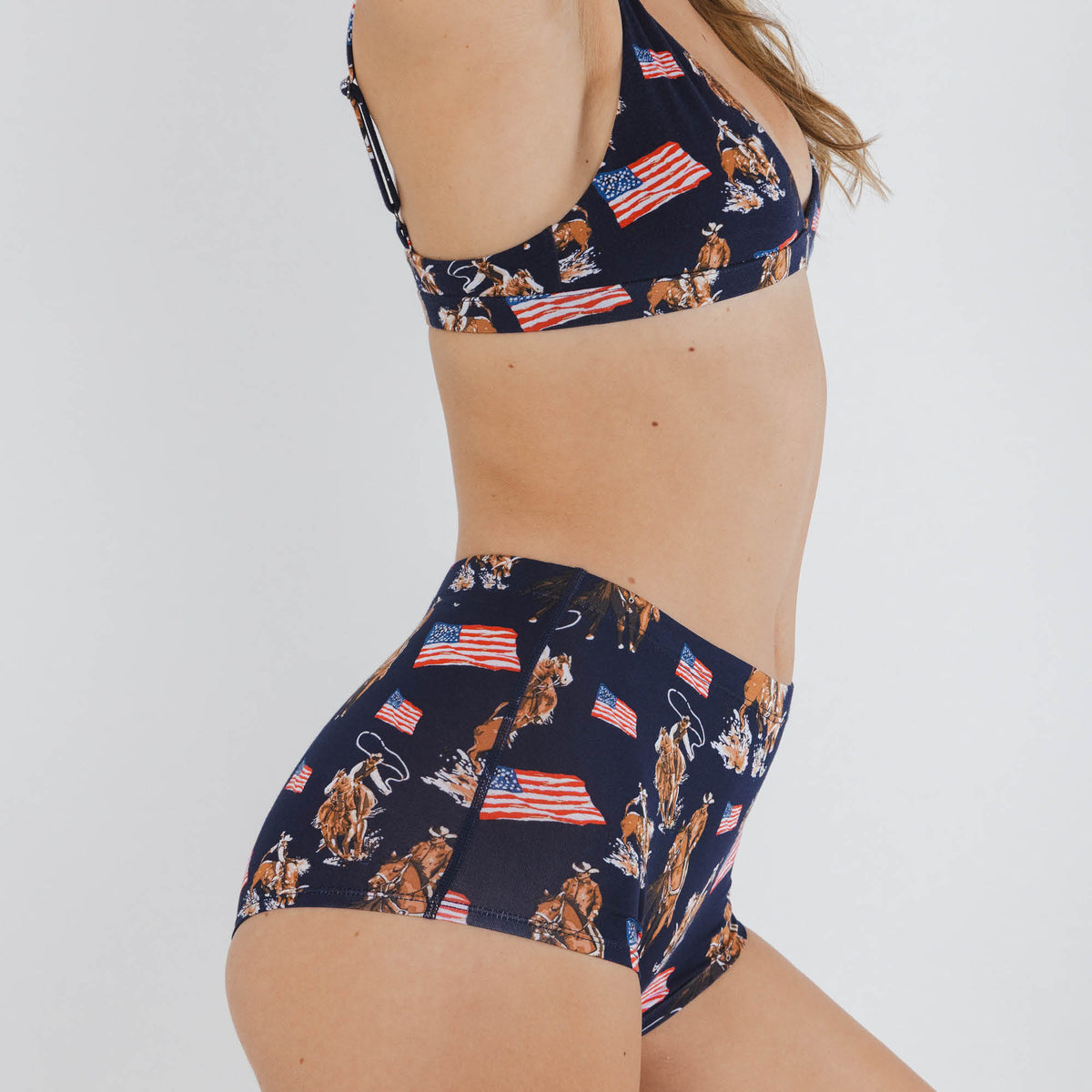 The Bootstraps & Chaps | Americana Cowboy Modal Boyshort Underwear - Shinesty