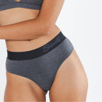 The Basalt | Heather Charcoal Cheeky Underwear with Waistband - Shinesty