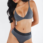 The Basalt | Heather Charcoal Cheeky Underwear with Waistband - Shinesty
