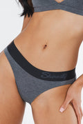 The Basalt | Heather Charcoal Modal Bikini Underwear with Waistband - Shinesty
