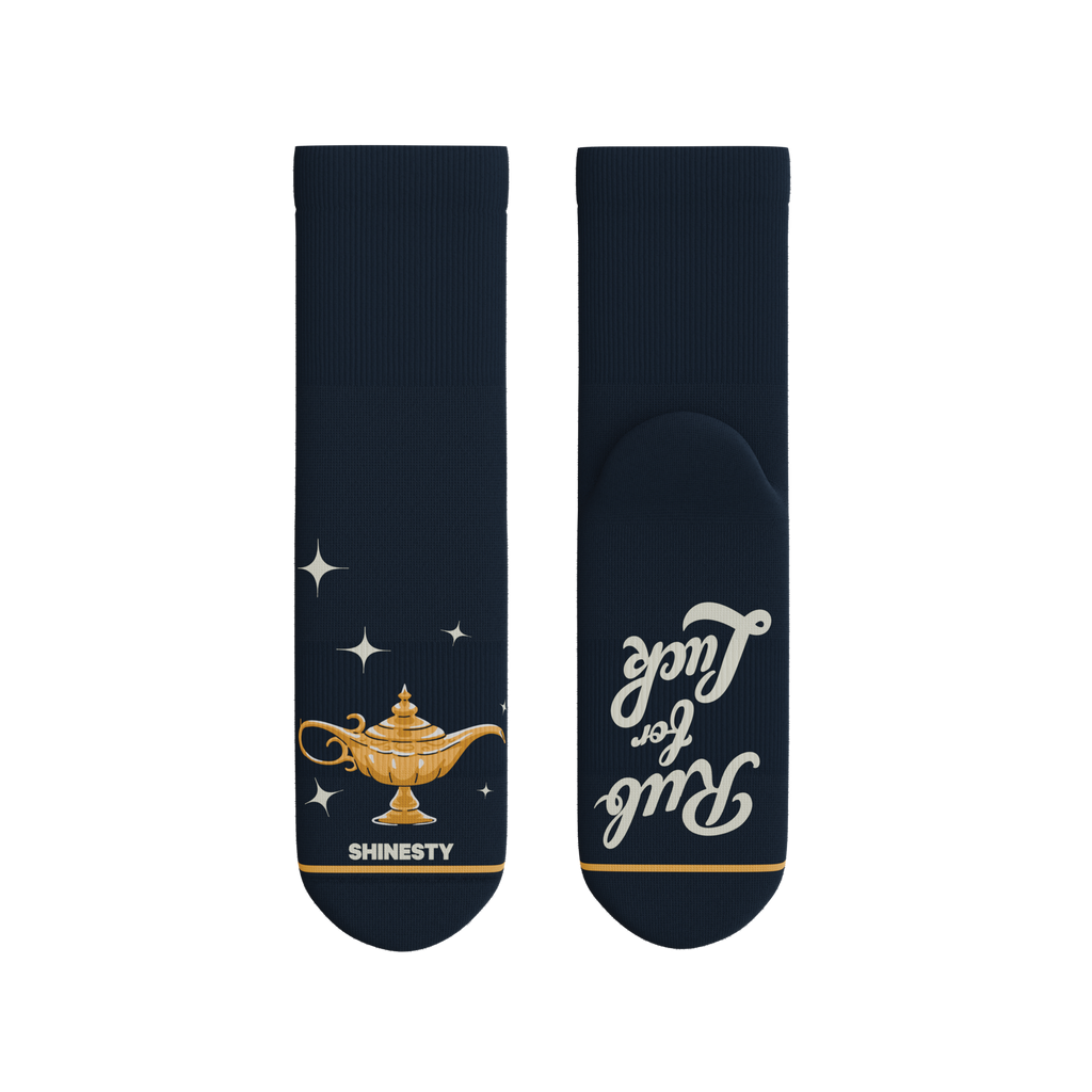 The 3 Wishbone | Dreamy Genie Lamp Heel Hammock™ Quarter Crew Socks - Shinesty