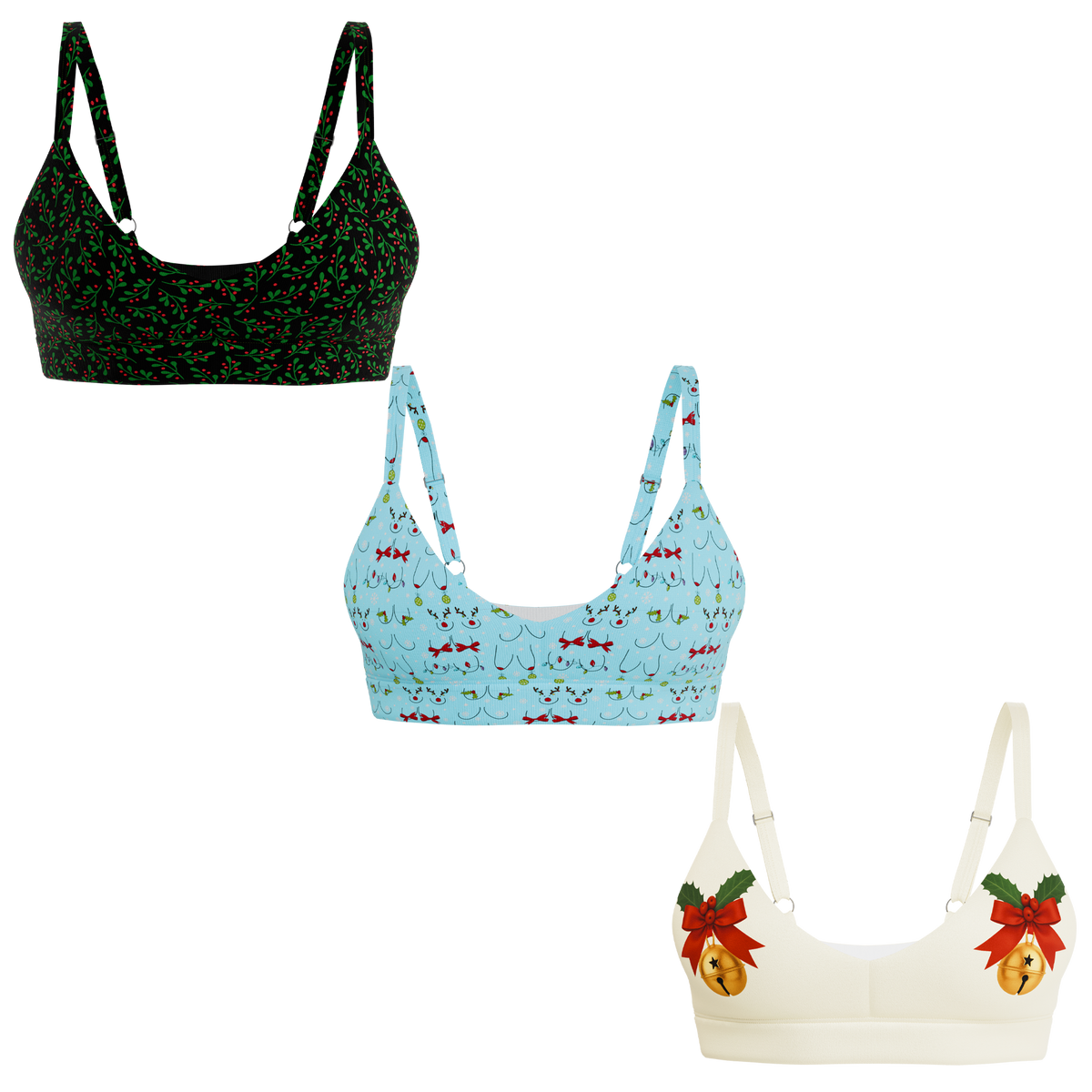 The Xmas Gift | Boob Hammock™ Plunge Bralette 3 Pack - Shinesty