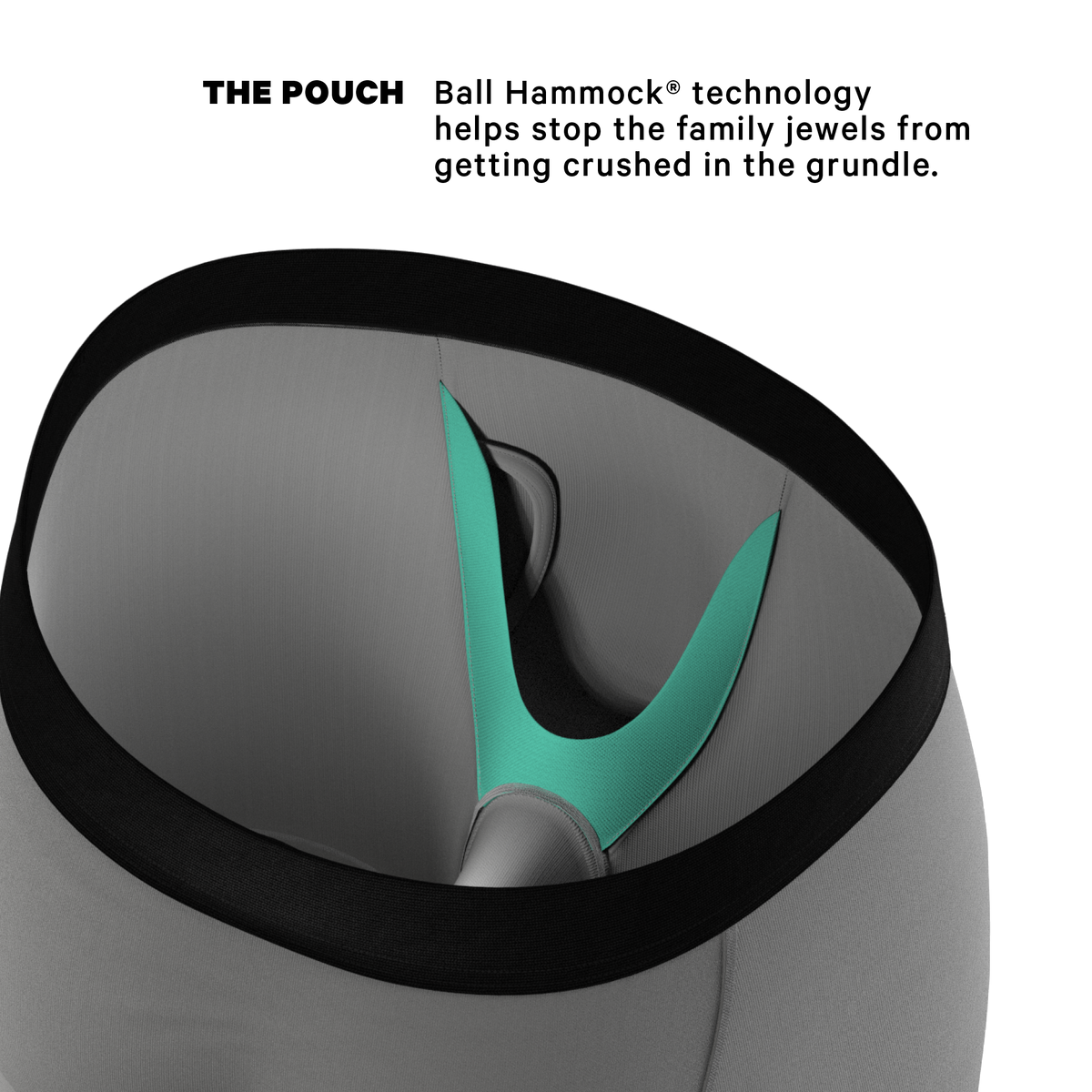 The 50 Shades | Long Leg Grey Ball Hammock® Pouch Underwear With Fly 5 Pack - Shinesty