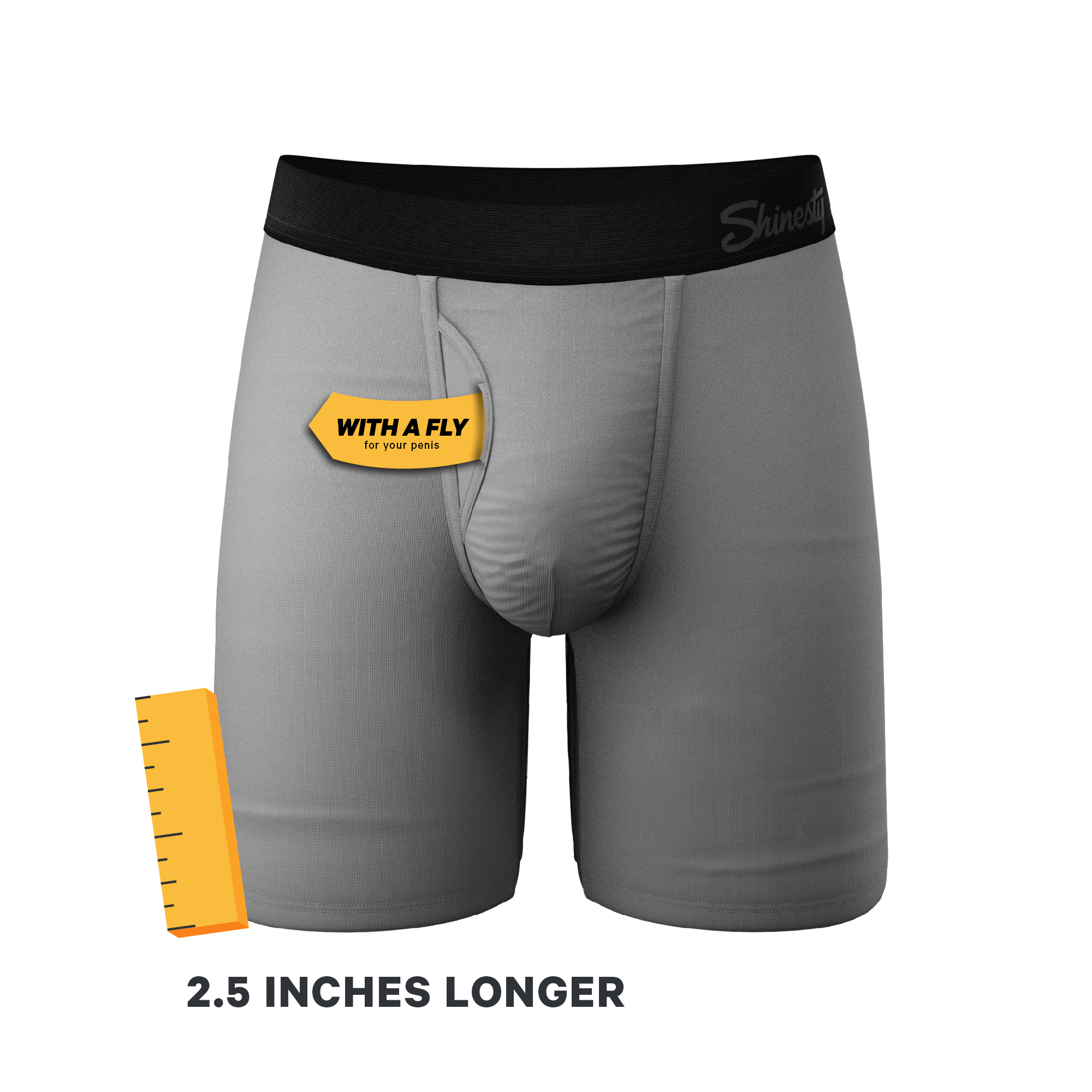 The 50 Shades | Long Leg Grey Ball Hammock® Pouch Underwear With Fly 5 Pack - Shinesty