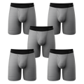 The 50 Shades | Long Leg Grey Ball Hammock® Pouch Underwear With Fly 5 Pack - Shinesty