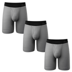 The 50 Shades | Long Leg Grey Ball Hammock® Pouch Underwear With Fly 3 Pack - Shinesty