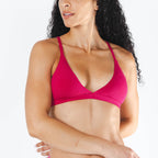 The Begonia | Hot Pink Tonal Boob Hammock™ Triangle Bralette - Shinesty