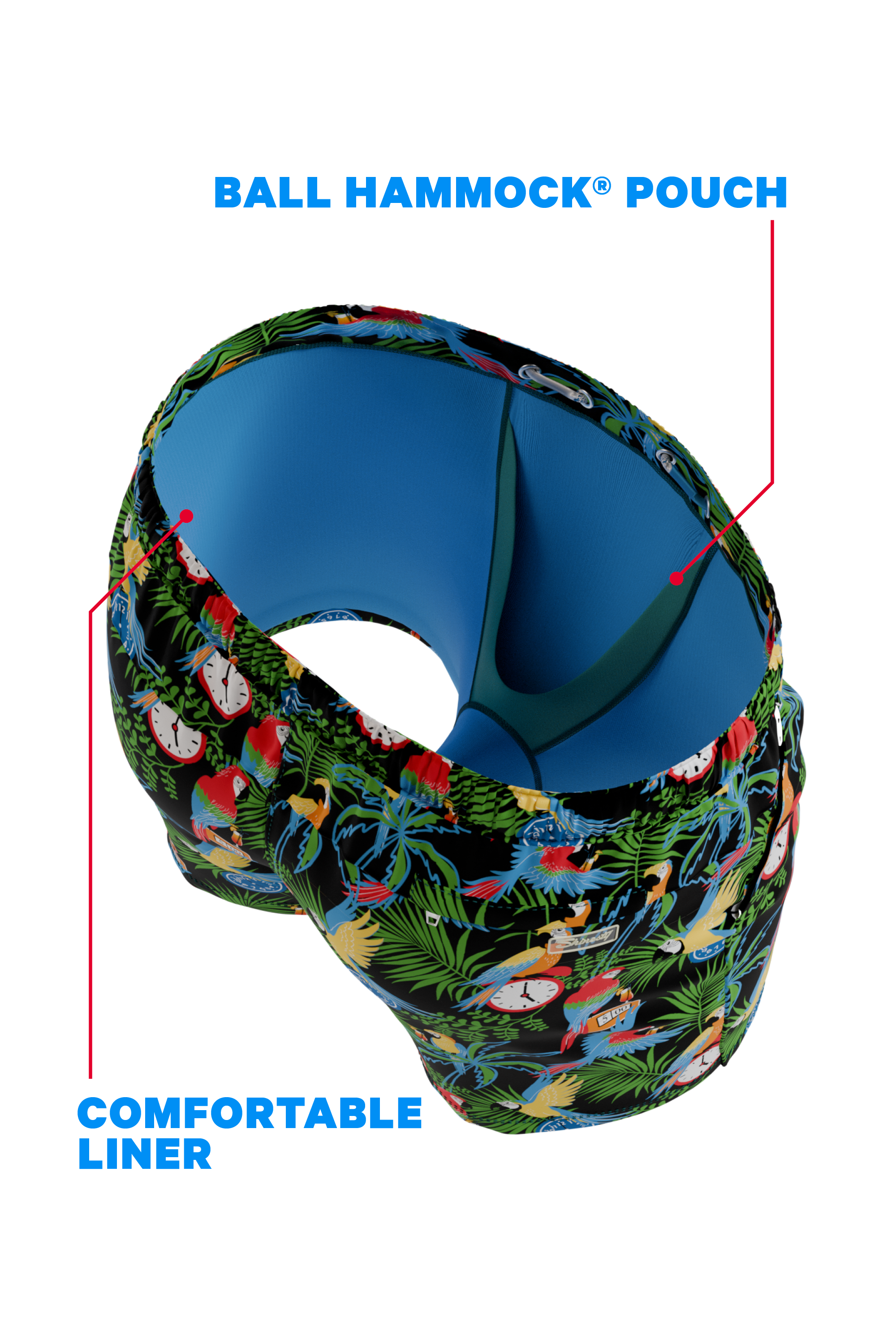 The 5 O'Clock Somewhere | Margaritaville® Ball Hammock® Pouch 8" Swim Trunks - Shinesty