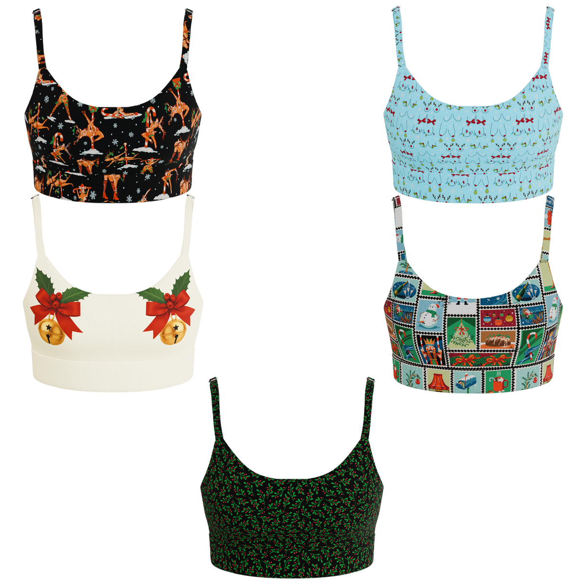 The Holiday Club | Boob Hammock™ Scoop Bralette 5 Pack - Shinesty
