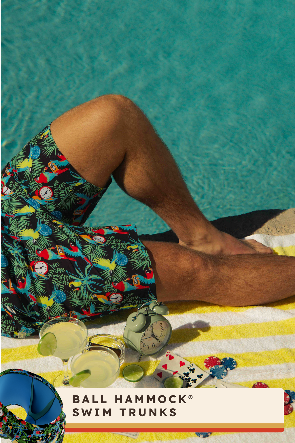 The 5 O'Clock Somewhere | Margaritaville® Ball Hammock® Pouch 8" Swim Trunks - Shinesty