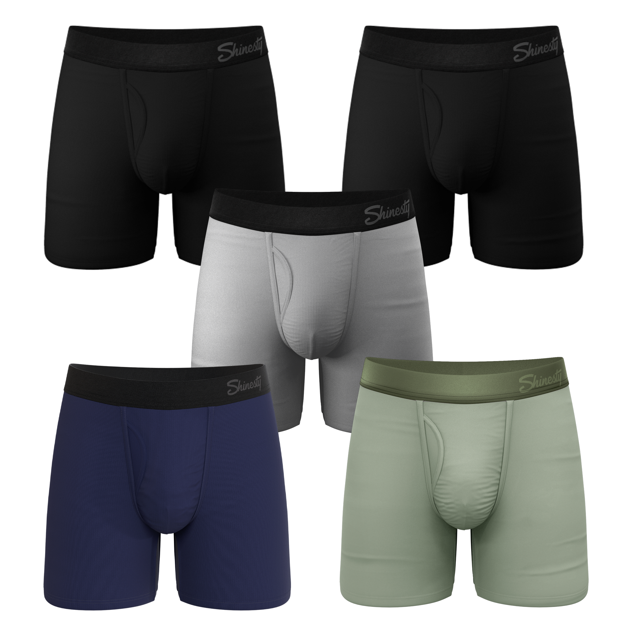 The 5 Solids | Ball Hammock® Pouch Boxer Briefs with Fly 5 Pack - Shinesty
