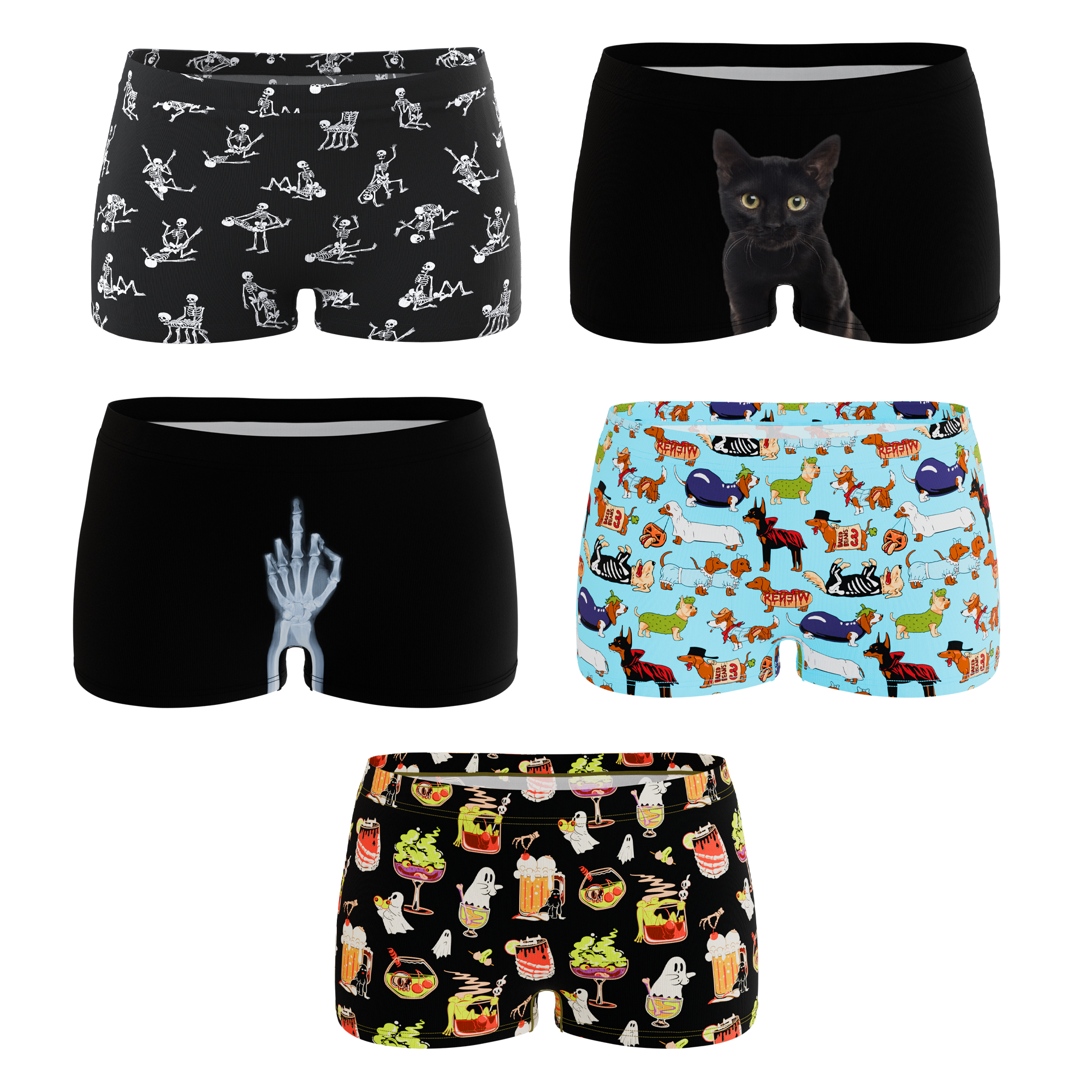The Halloweird | Boyshort Underwear 5 Pack - Shinesty