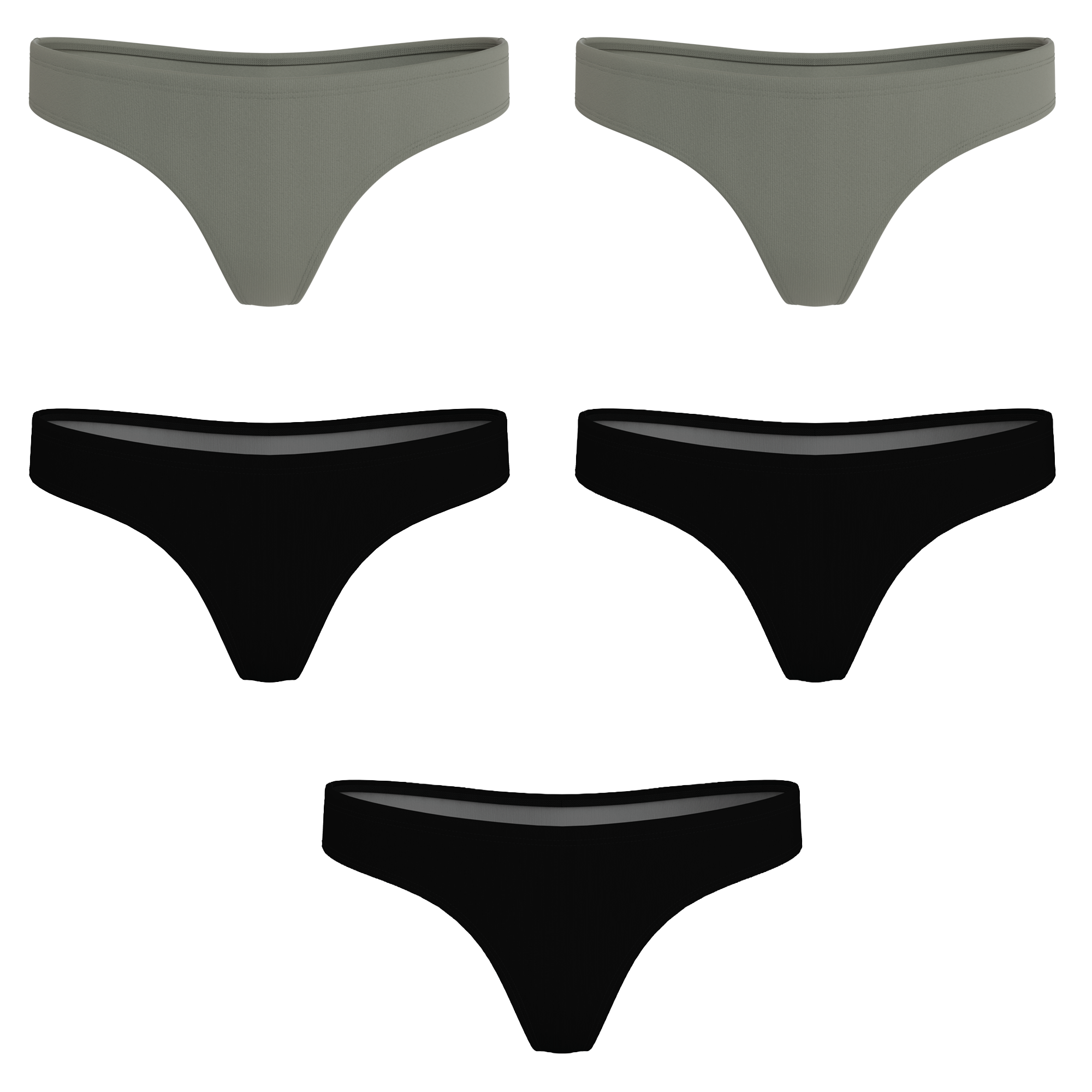 The Evergreen | MicroModal Thong 5 Pack - Shinesty