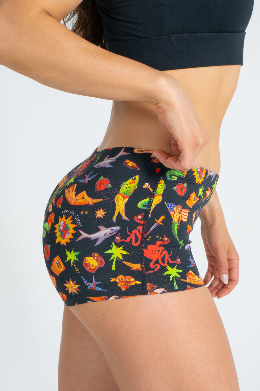 The Tight Ship | Sailor Tattoos Modal Boyshort Underwear - Shinesty