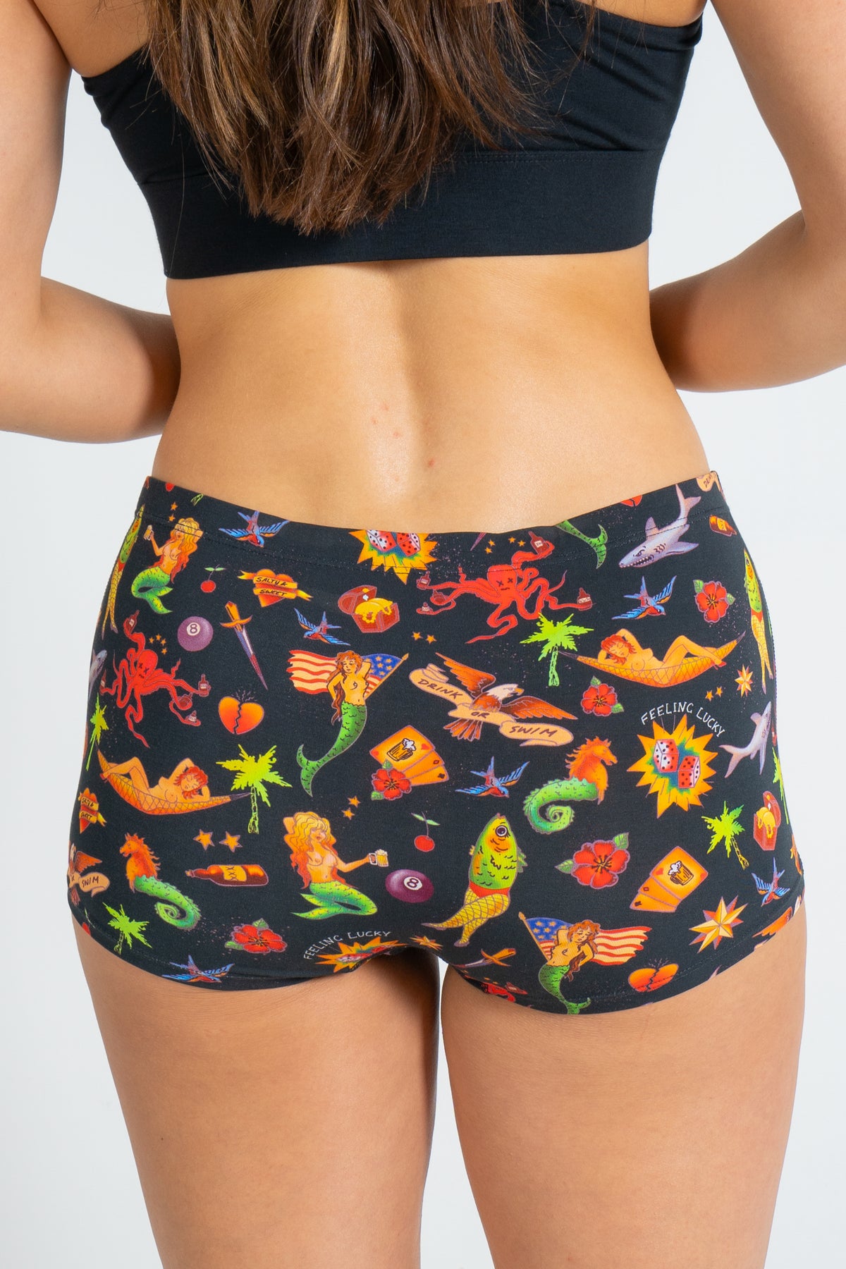 The Tight Ship | Sailor Tattoos Modal Boyshort Underwear - Shinesty