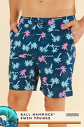 The Shorebreak | Navy Tropical Ball Hammock® Pouch 8" Swim Trunks - Shinesty