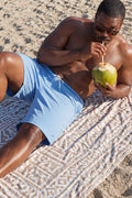 The Belly Flop | Blue and Green Ball Hammock® Pouch 8" Swim Trunks - Shinesty