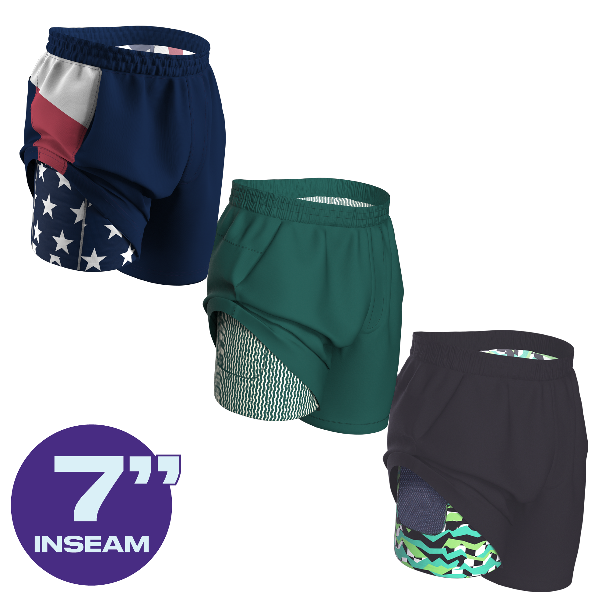 The AMRAP | Ball Hammock® 7 Inch Athletic Shorts 3 Pack - Shinesty