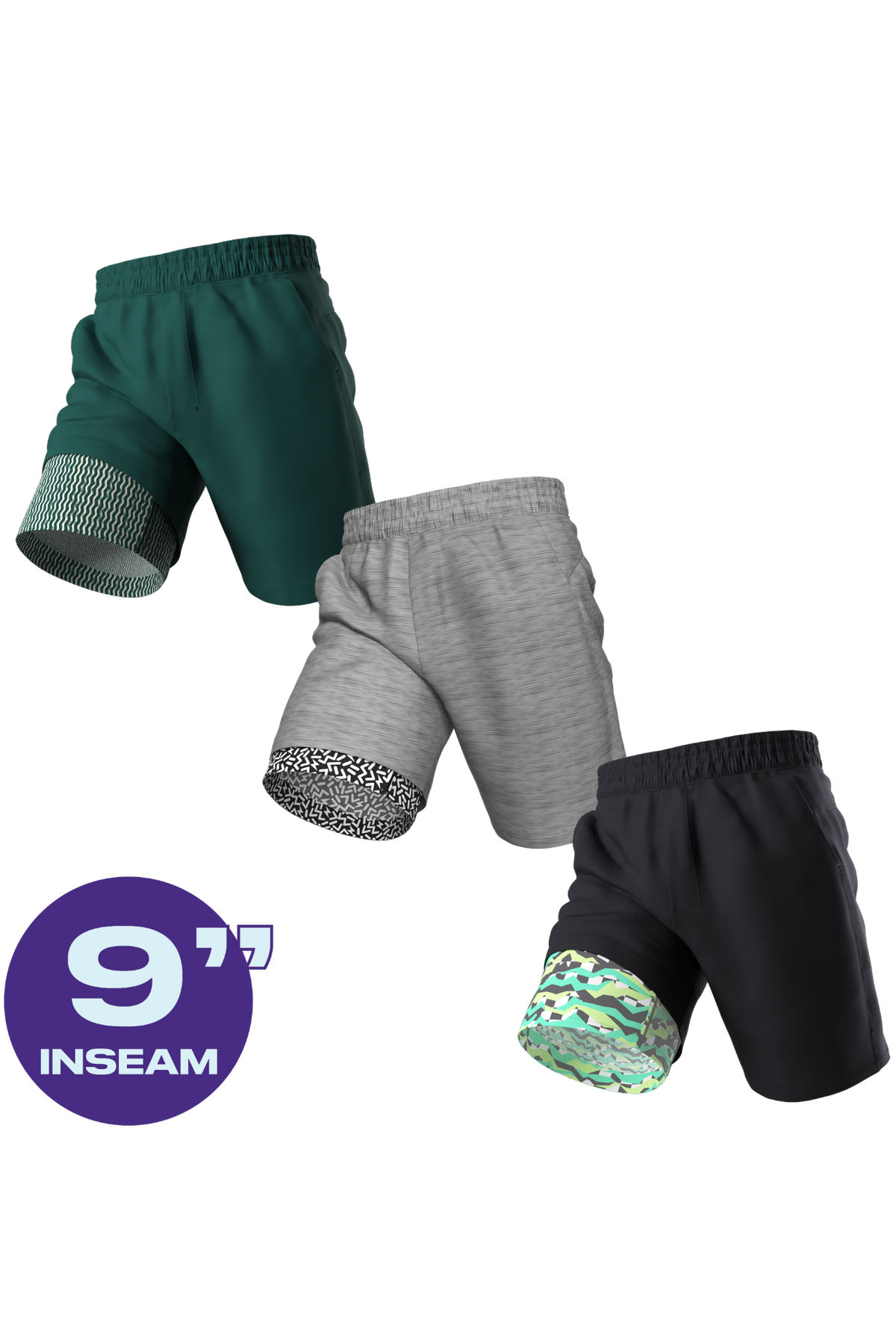The Actives | Ball Hammock® 9 Inch Athletic Shorts 3 Pack - Shinesty