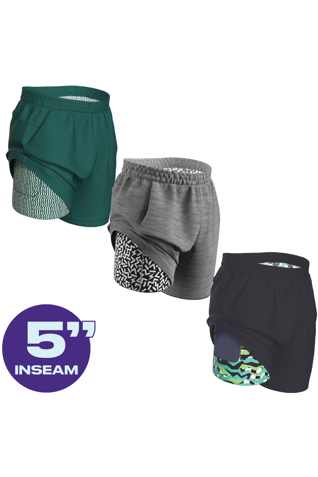 The Actives | Ball Hammock® 5 Inch Athletic Shorts 3 Pack - Shinesty