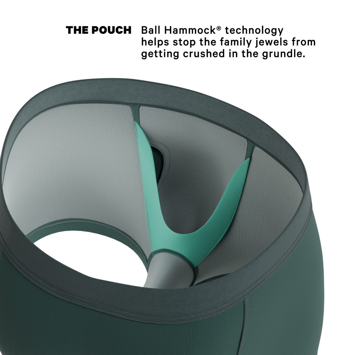 The Alloy | Dark Teal Ball Hammock® Pouch Trunks Underwear - Shinesty