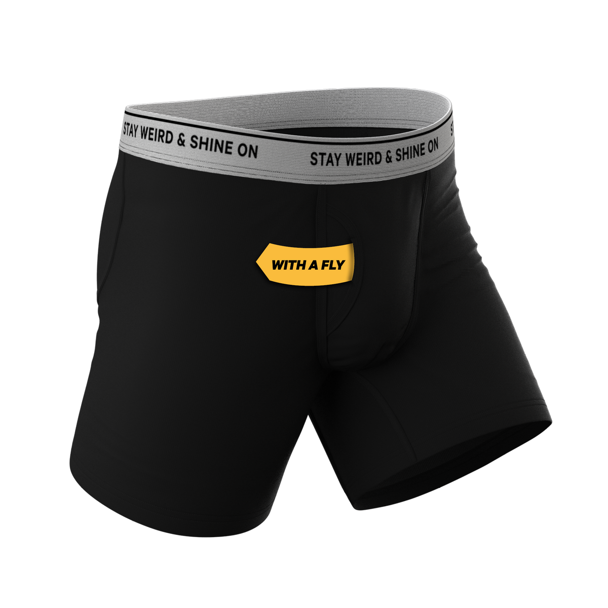 The Anthem | Black Shinesty Ball Hammock® Pouch Underwear With Fly - Shinesty
