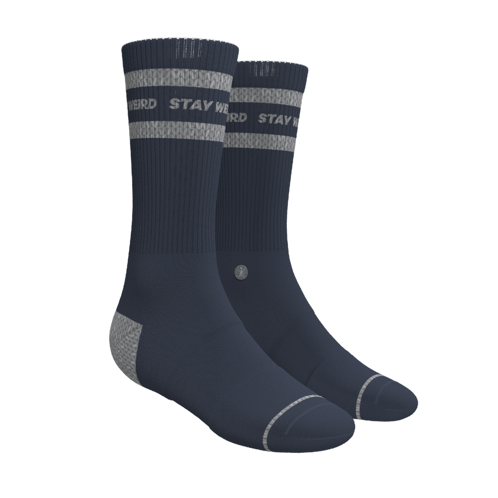 The Arctic | Navy and Grey Heel Hammock™ Crew Socks - Shinesty