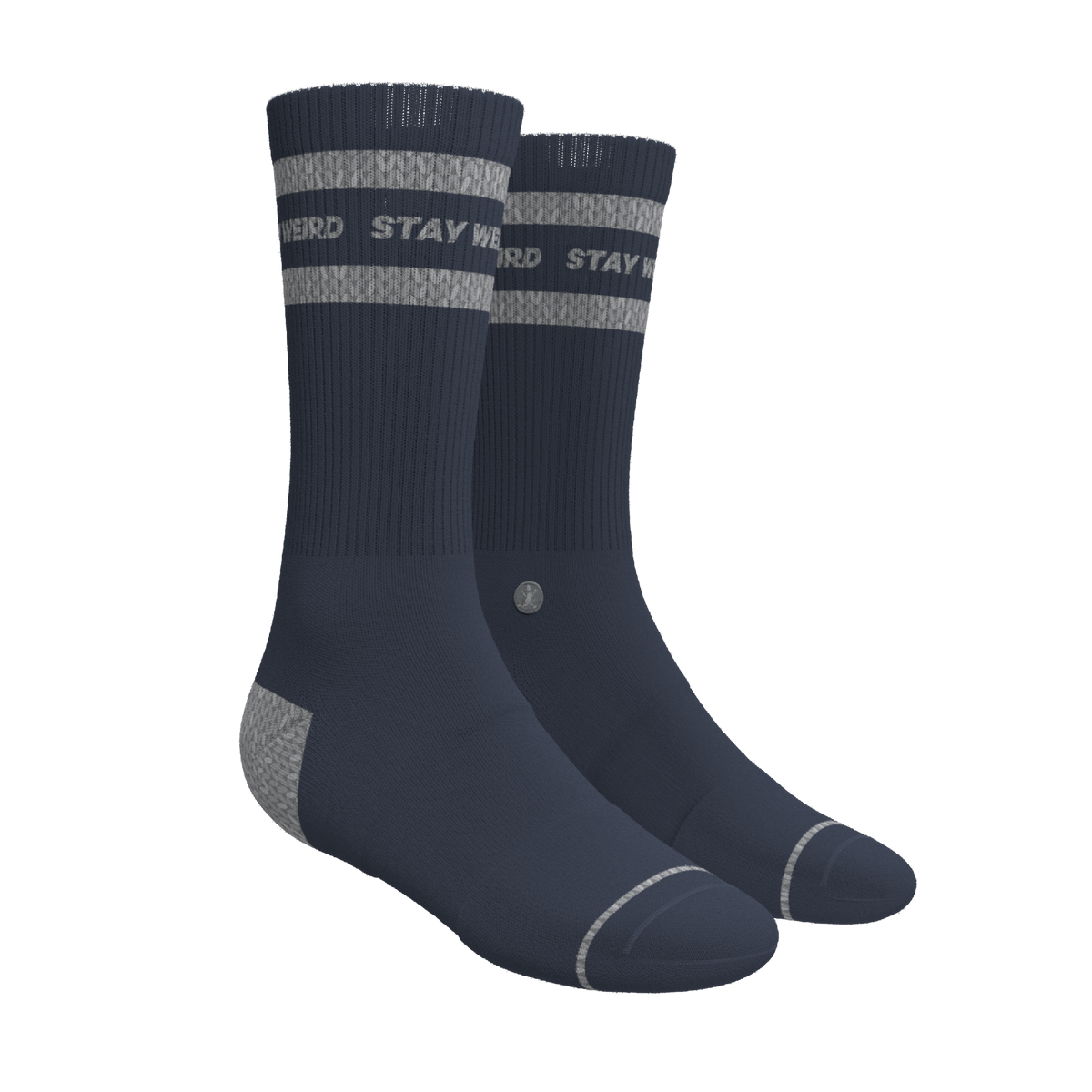 The Arctic | Navy and Grey Heel Hammock™ Crew Socks - Shinesty