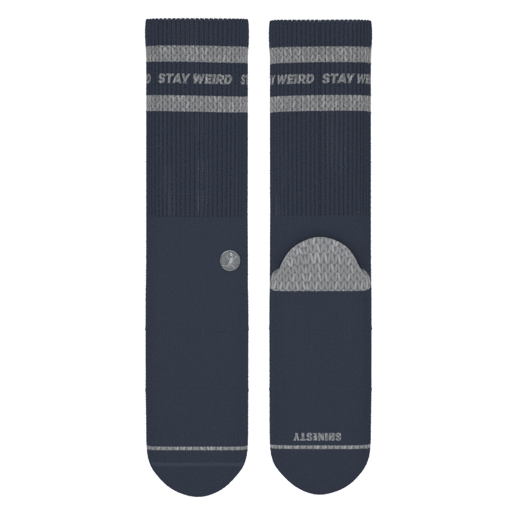 The Arctic | Navy and Grey Heel Hammock™ Crew Socks - Shinesty