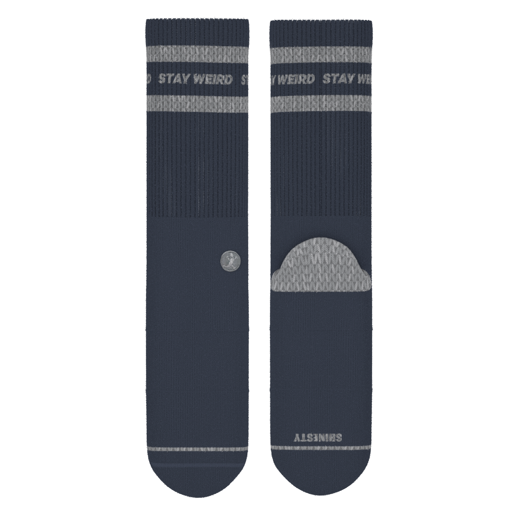 The Arctic | Navy and Grey Heel Hammock™ Crew Socks - Shinesty