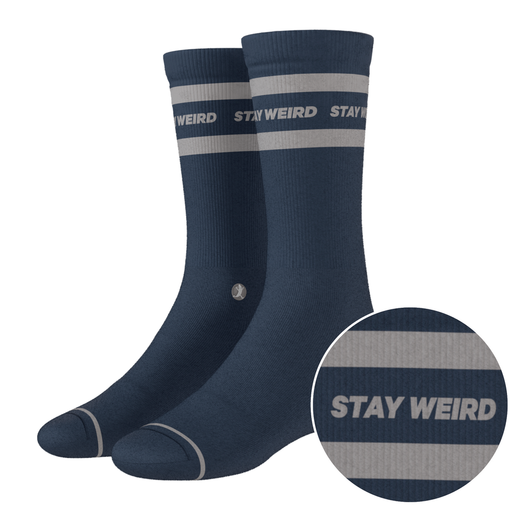 The Arctic | Navy and Grey Heel Hammock™ Crew Socks - Shinesty