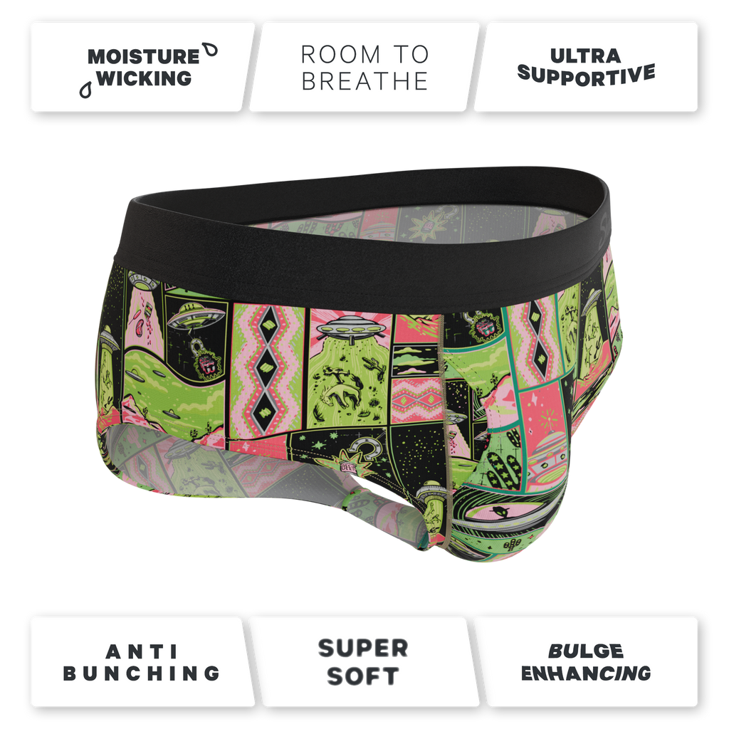 The Area 51 | Retro-Futuristic Alien Ball Hammock® Pouch Underwear Briefs - Shinesty