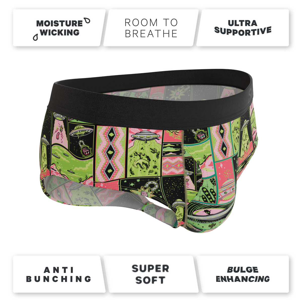 The Area 51 | Retro-Futuristic Alien Ball Hammock® Pouch Underwear Briefs - Shinesty