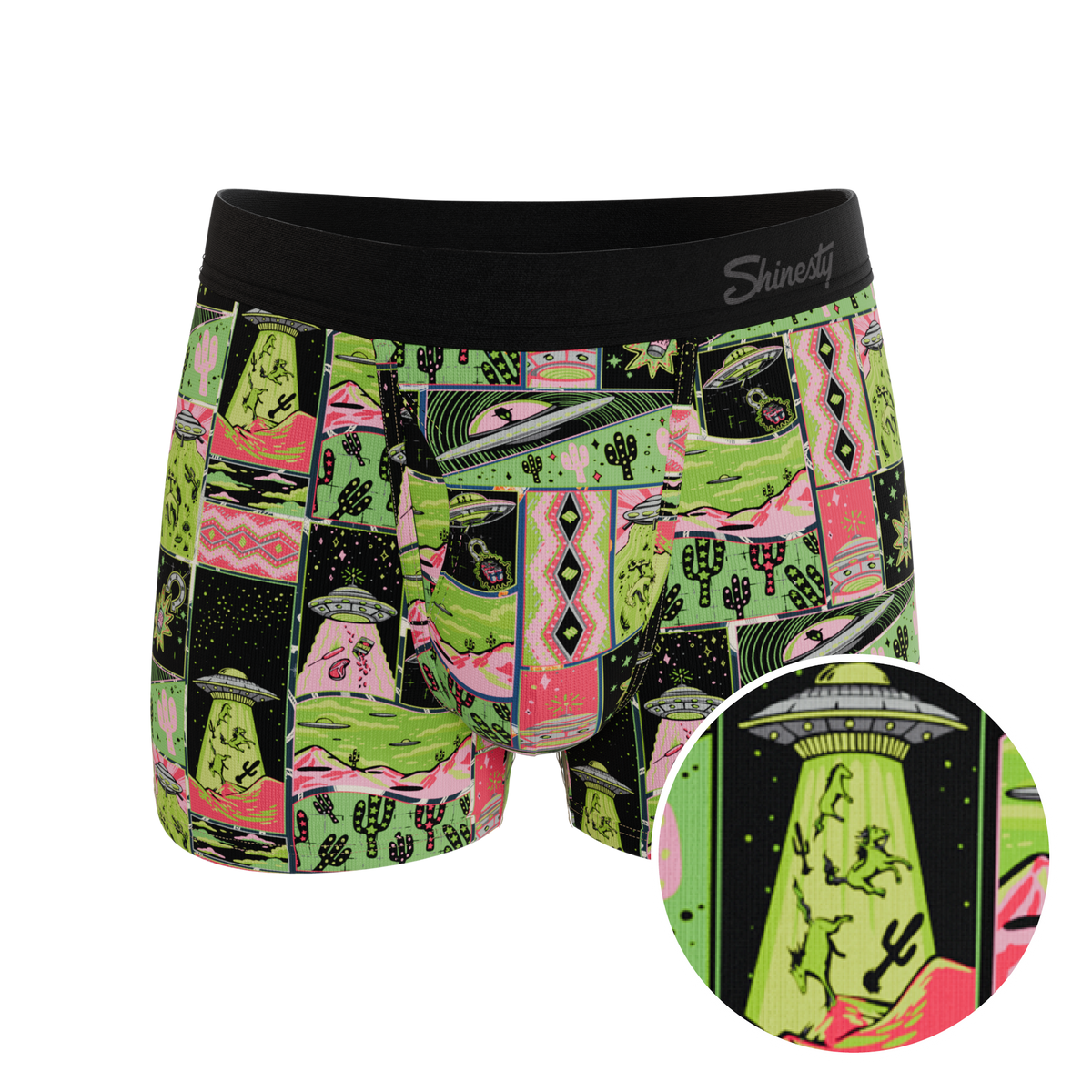 The Area 51 | Retro-Futuristic Alien Ball Hammock® Pouch Trunks Underwear - Shinesty