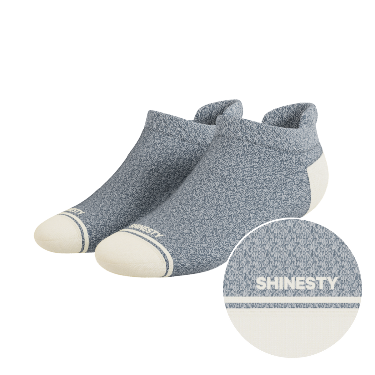 The Asteroid | Blue Marl Heel Hammock™ Ankle Socks - Shinesty