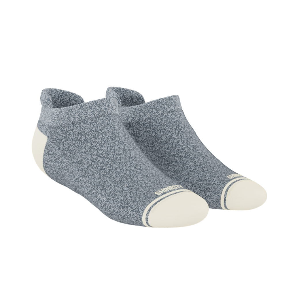 The Asteroid | Blue Marl Heel Hammock™ Ankle Socks - Shinesty