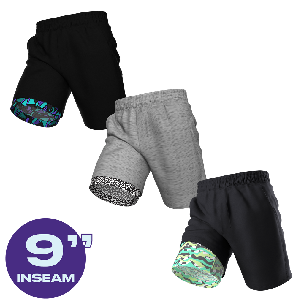 The Athlete | Ball Hammock® 9 Inch Athletic Shorts 3 Pack - Shinesty