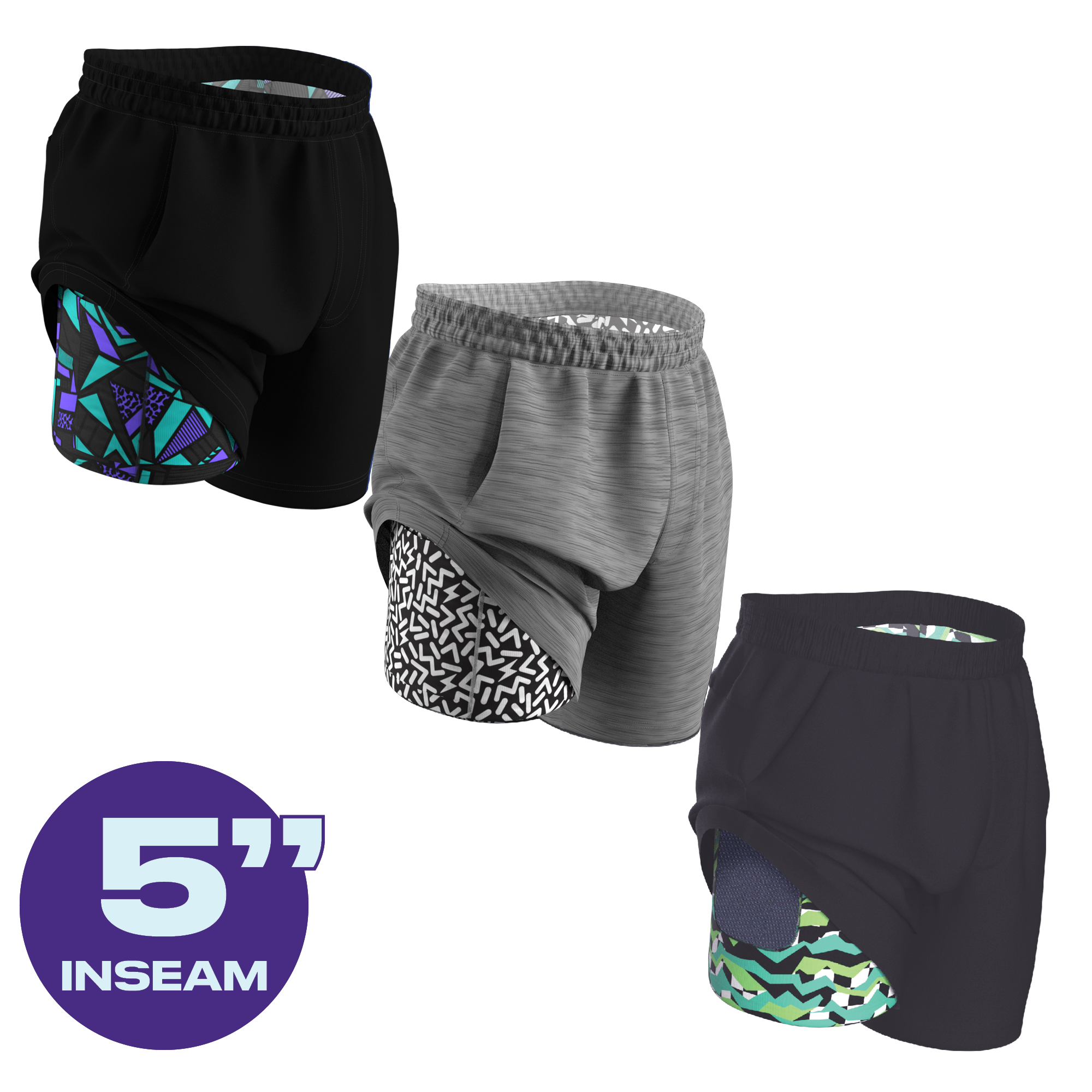 The Athlete | Ball Hammock® 5 Inch Athletic Shorts 3 Pack - Shinesty