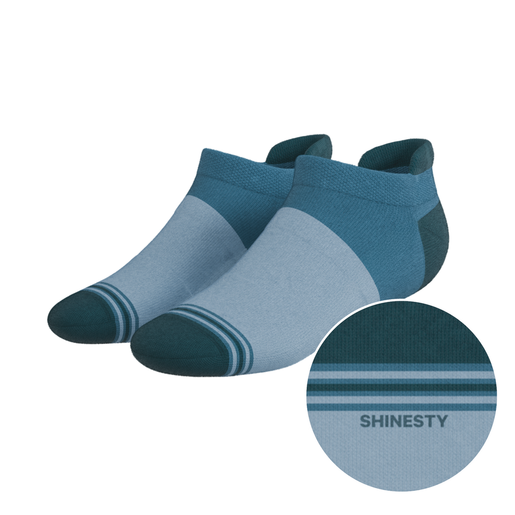 The Atlantic | Blue Color Block Heel Hammock™ Ankle Socks - Shinesty