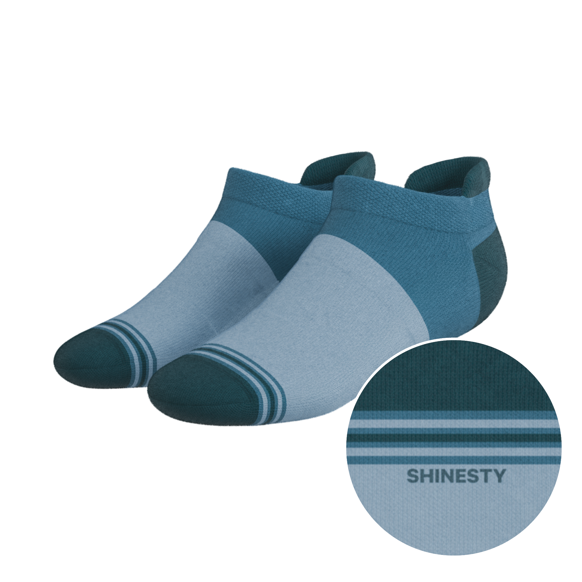 The Atlantic | Blue Color Block Heel Hammock™ Ankle Socks - Shinesty